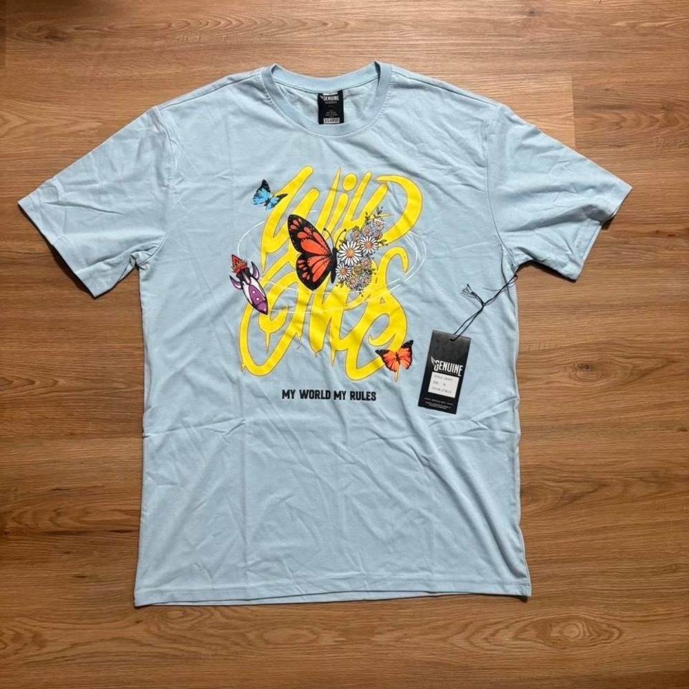 Genuine Wild Ones Graphic Tee – Light Blue – Size XL (New With Tags)